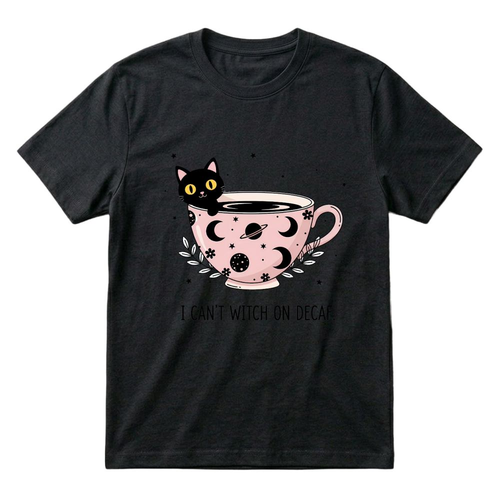 Product Spooky Halloween Retro I Cant Witch on Decaf T-Shirt