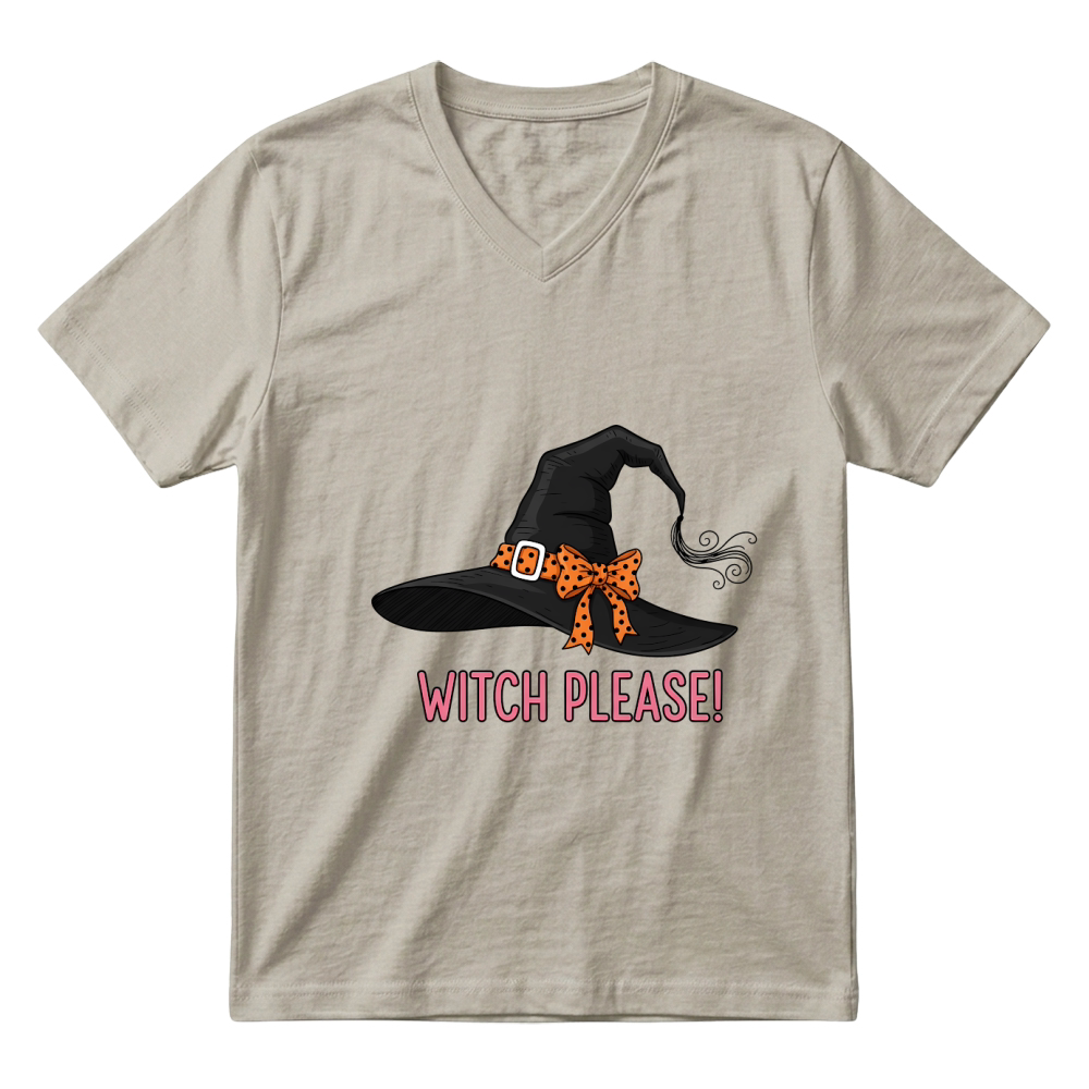 Product Halloween Retro Witch Please Hat V-Neck T-shirt