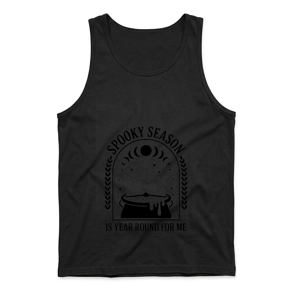 Product Halloween Retro Spooky Season Cat in Cauldron Tank Top