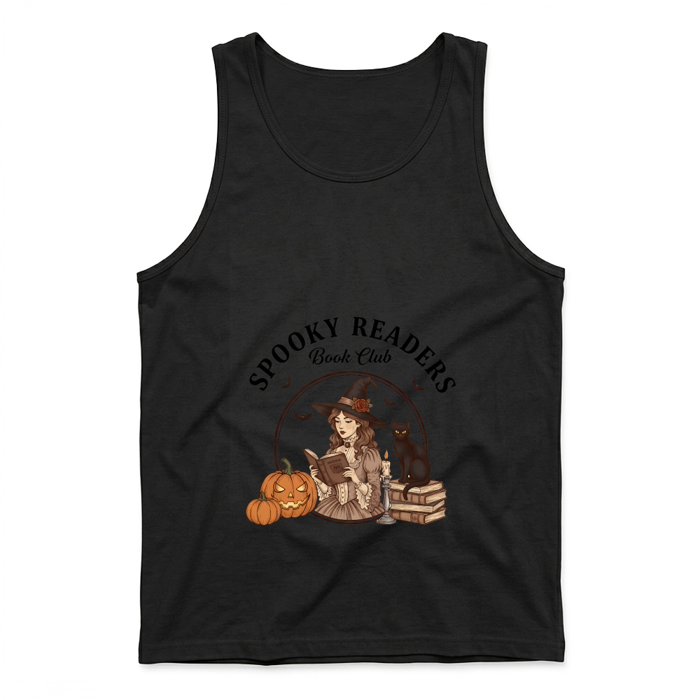 Product Halloween Retro Style Spooky Readers Book Club Witch Tank Top