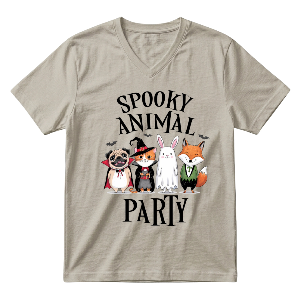 Product Cute Spooky Animal Party Halloween V-Neck T-shirt