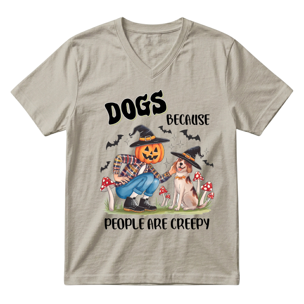 Product Dogs Over People Funny Halloween V-Neck T-shirt