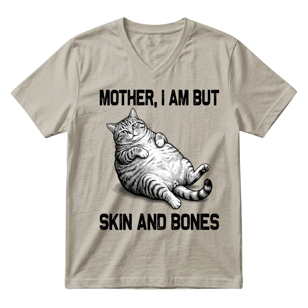 Product Mother I Am but Skin and Bones Cat V-Neck T-shirt