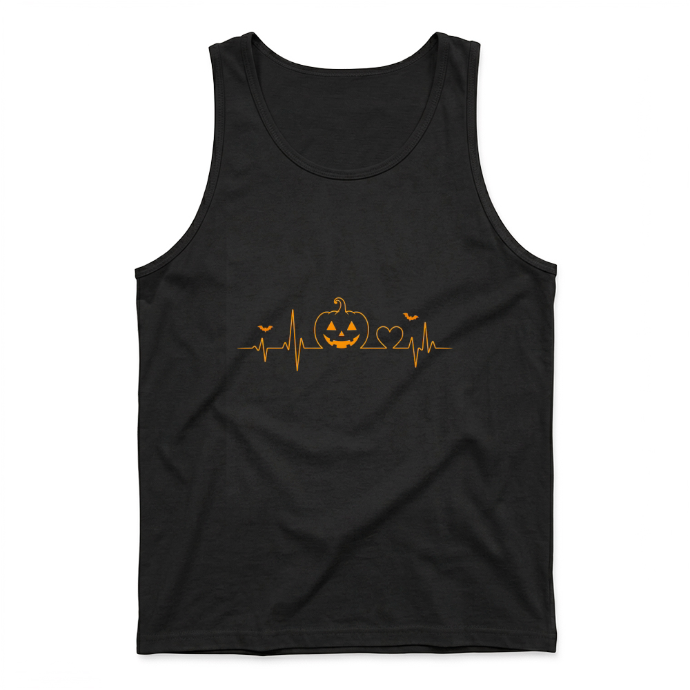 Product Halloween Pumpkin Nurse Heartbeat Tank Top