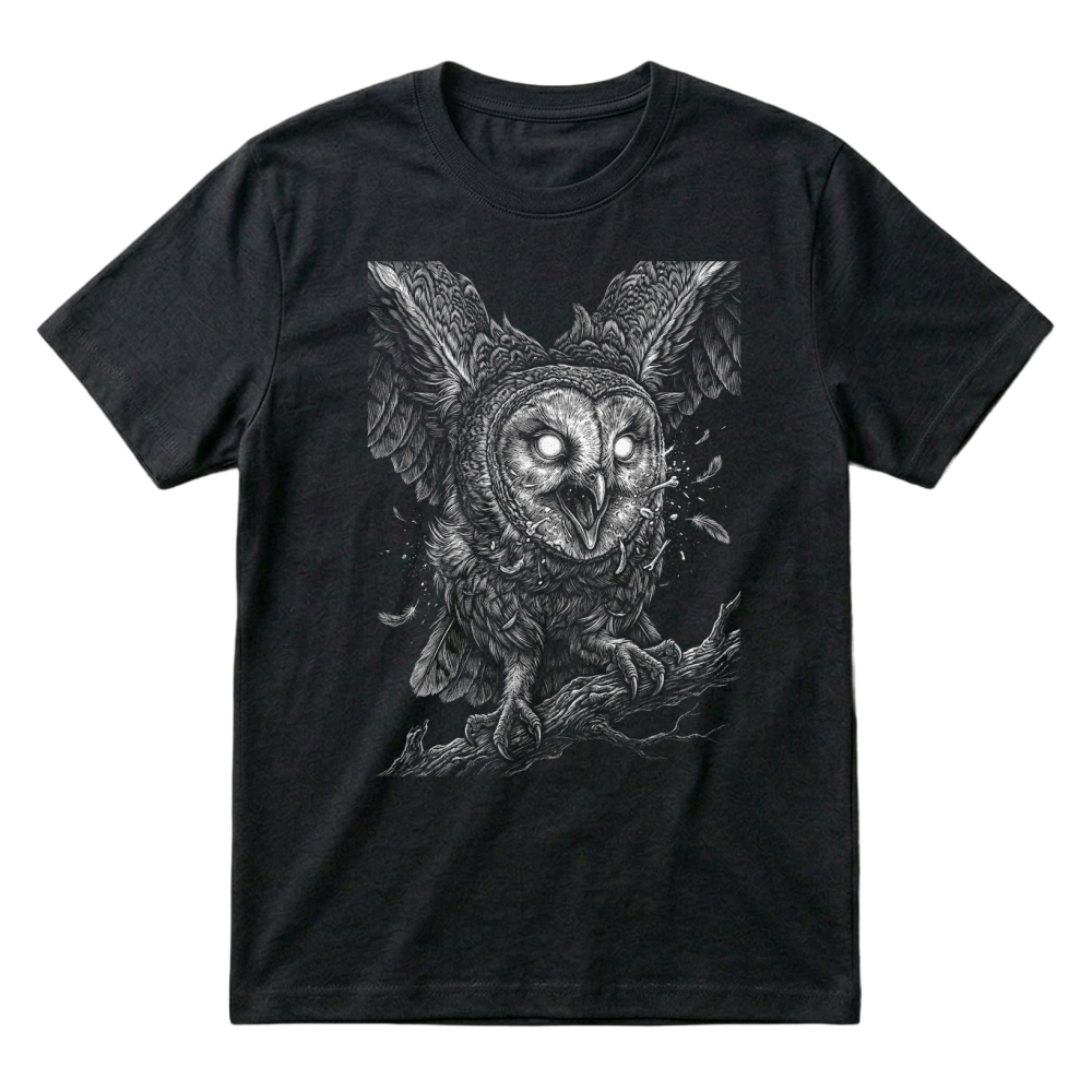 Product Owl Horror Spooky Bird Halloween T-Shirt