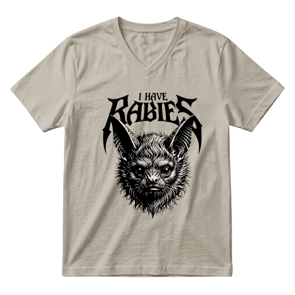 Product I Have Rabies Gothic Bat Halloween V-Neck T-shirt
