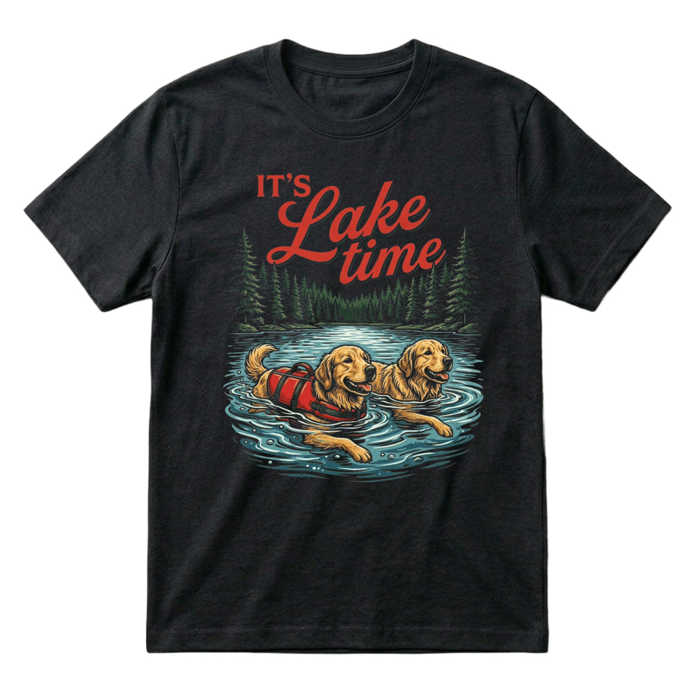 Product Lake Dogs Swimming Nature Forest T-Shirt