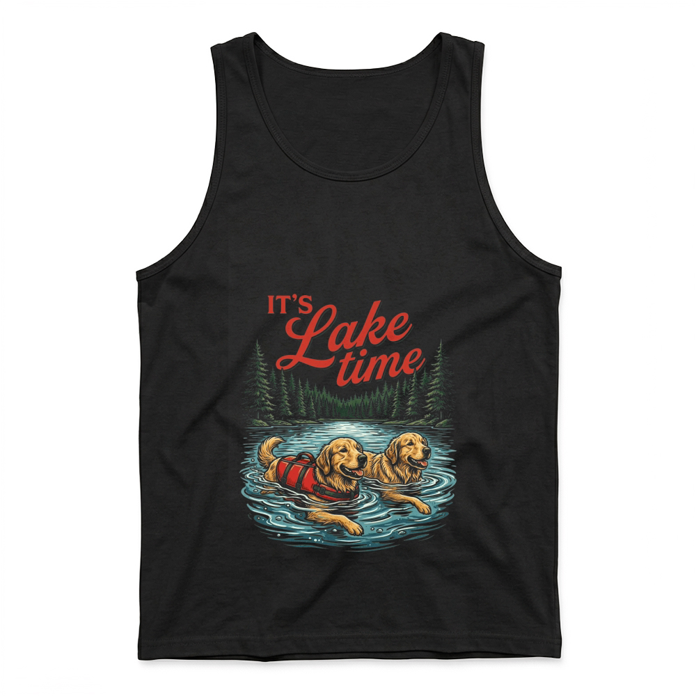 Product Lake Dogs Swimming Nature Forest Tank Top