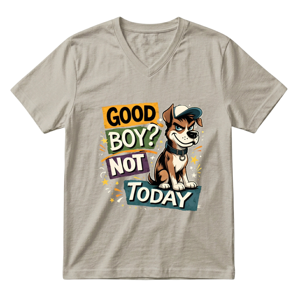 Product Funny Bad Dog Good Boy Not Today V-Neck T-shirt
