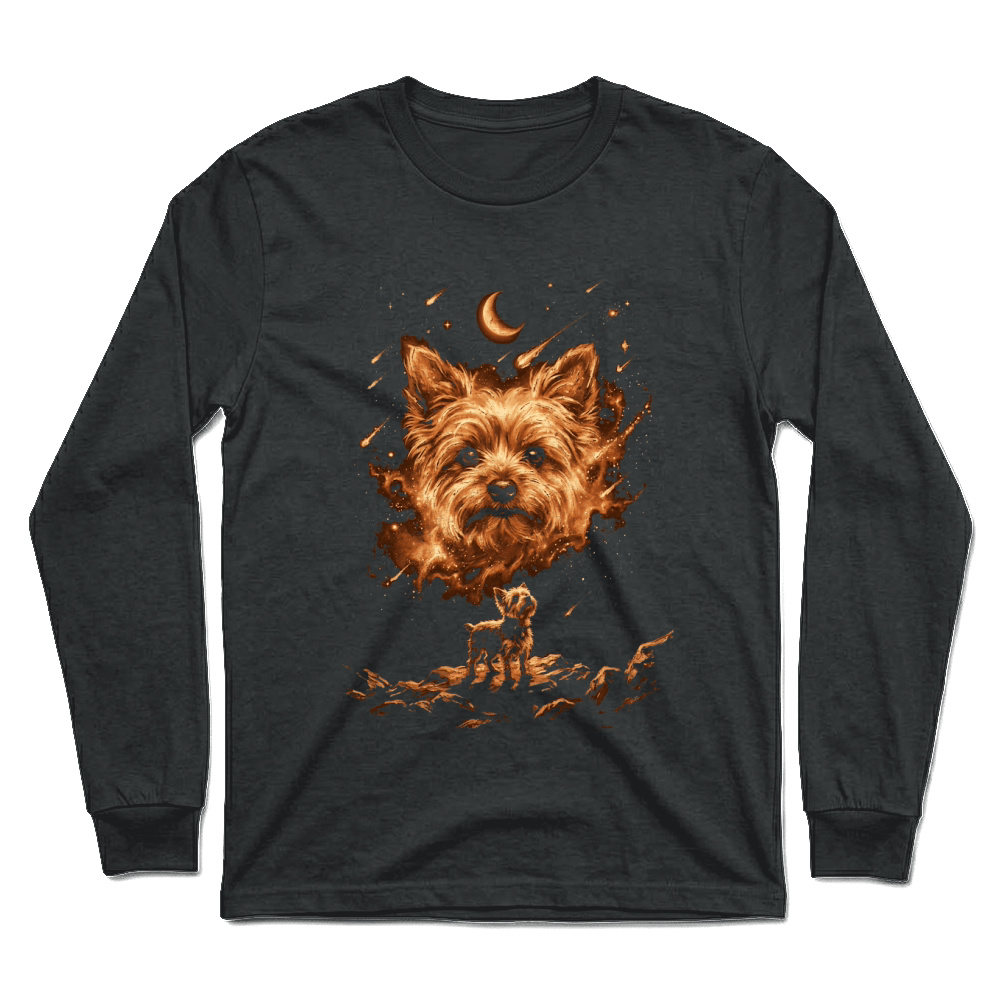 Product Dog Yorkshire Cosmic Moon Funny Dog Lover Unisex Longsleeve