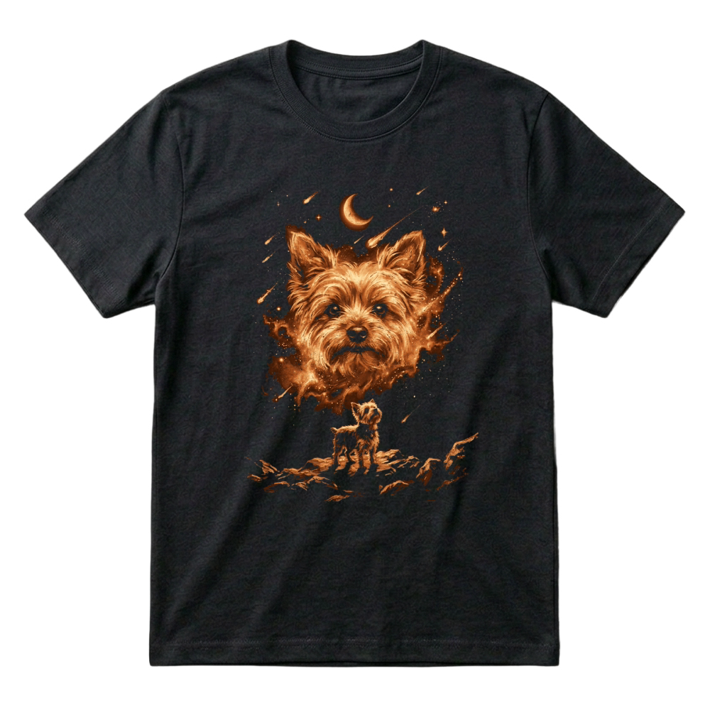 Product Dog Yorkshire Cosmic Moon Funny Dog Lover T-Shirt