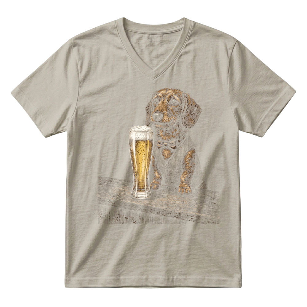 Product Dog Beer Dachshund Cute Pet V-Neck T-shirt