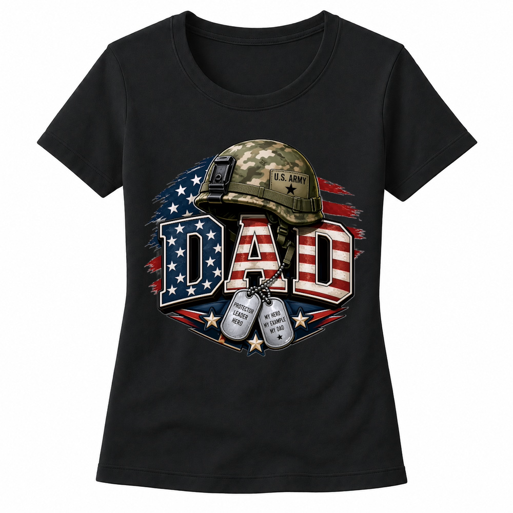 Product Dad Camo Army Helmet USA Flag Dogtag Women's T-shirts