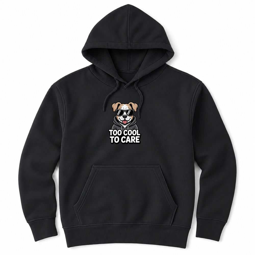Product Cool Dog Too Cool to Care Funny Unisex Hoodie