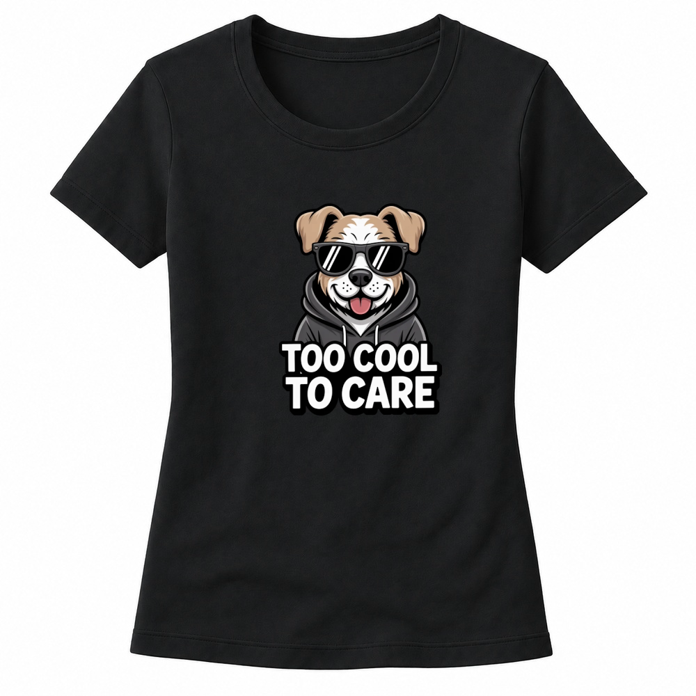 Product Cool Dog Too Cool to Care Funny Women's T-shirts