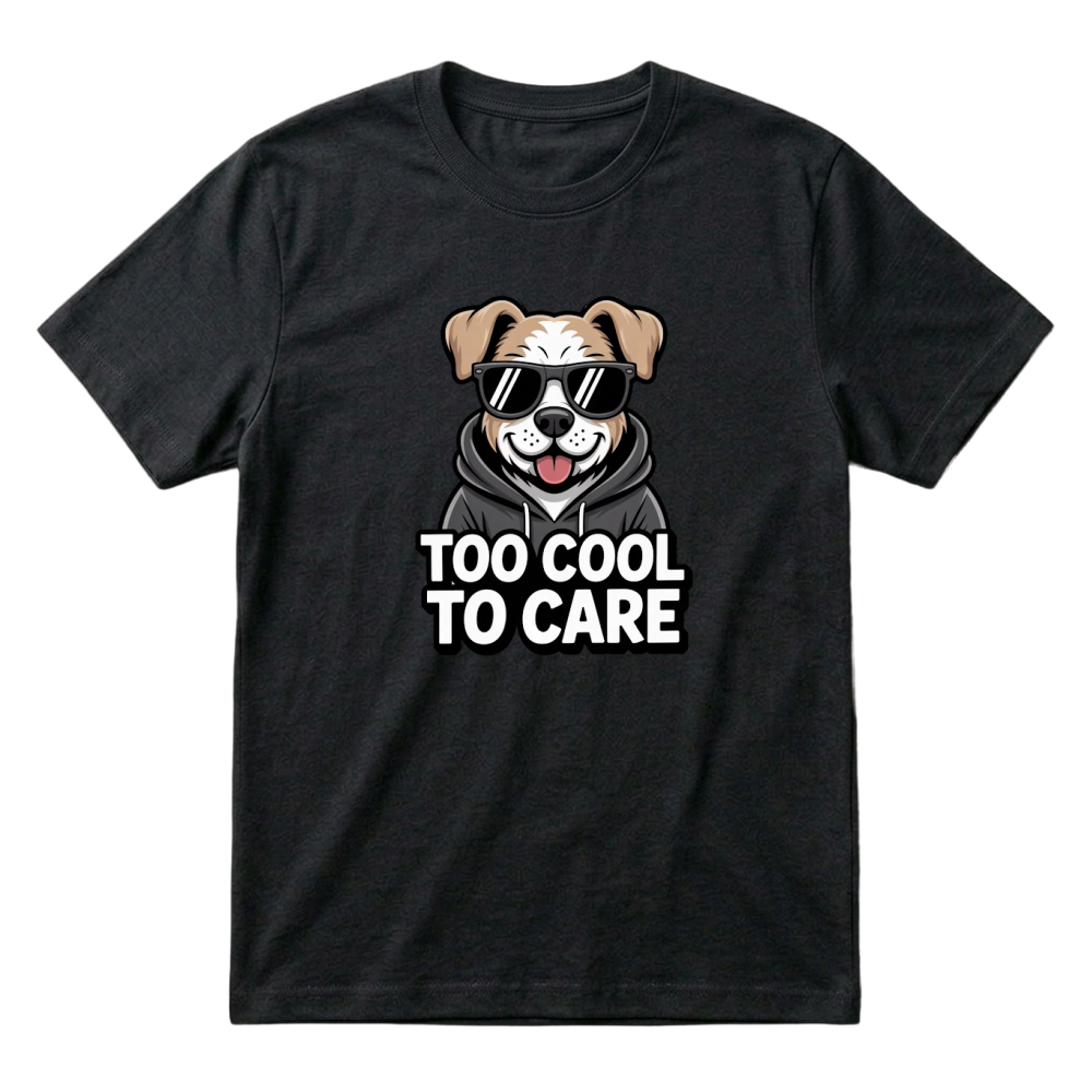 Product Cool Dog Too Cool to Care Funny T-Shirt