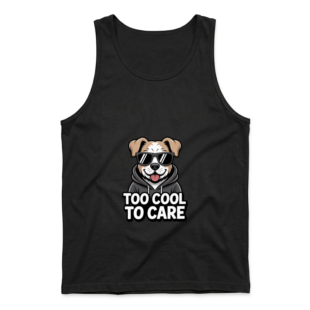Product Cool Dog Too Cool to Care Funny Tank Top