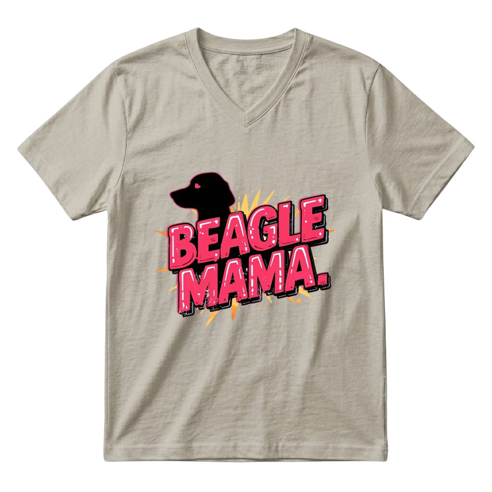 Product Beagle Mama Retro Dog Mom V-Neck T-shirt
