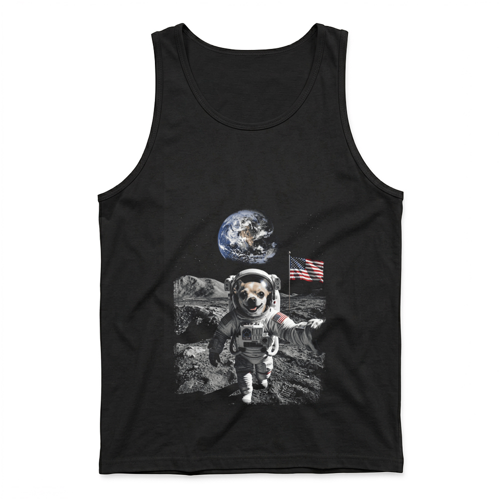 Product Astronaut Dog Space Moon USA Tank Top
