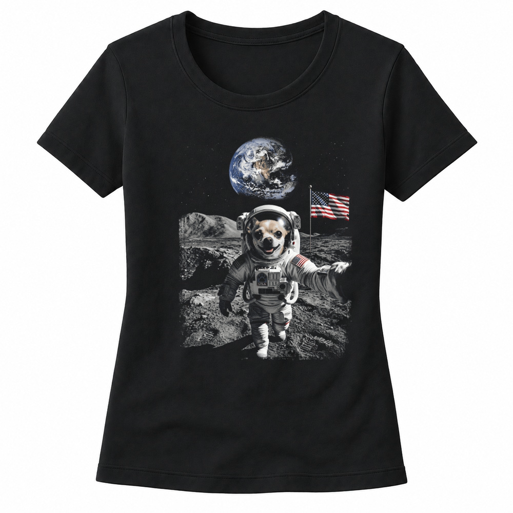 Product Astronaut Dog Space Moon USA Women's T-shirts
