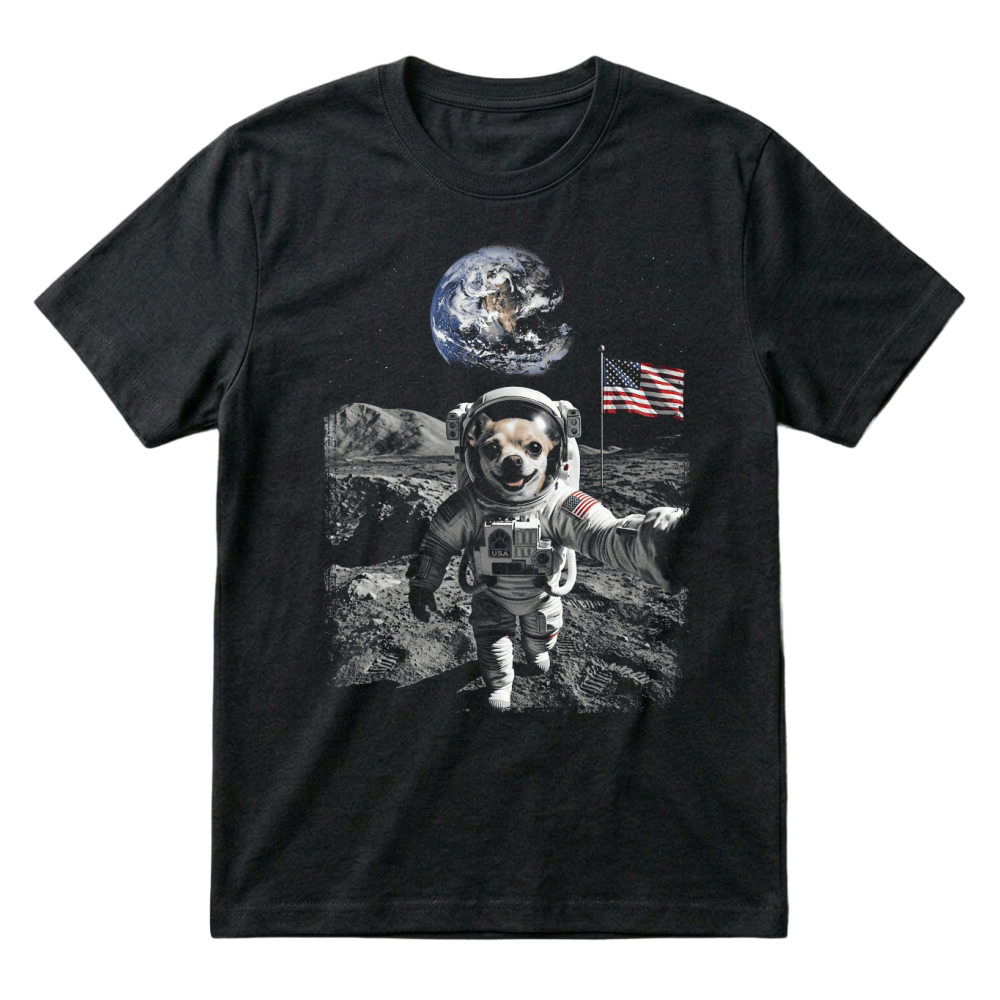 Product Astronaut Dog Space Moon USA T-Shirt