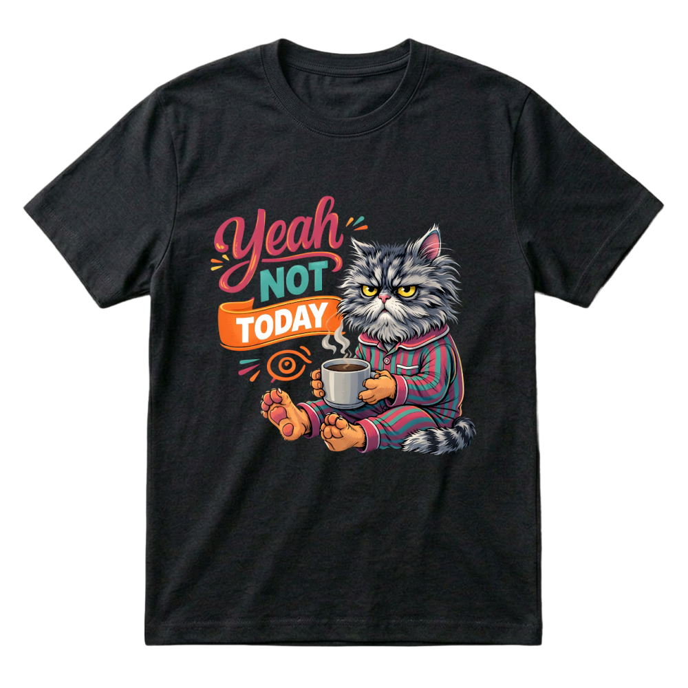 Product Yeah Not Today Funny Grumpy Cat T-Shirt