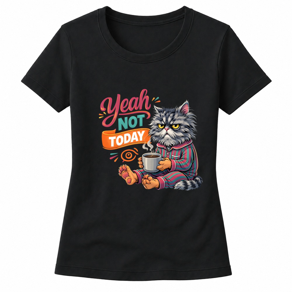 Product Yeah Not Today Funny Grumpy Cat Women's T-shirts