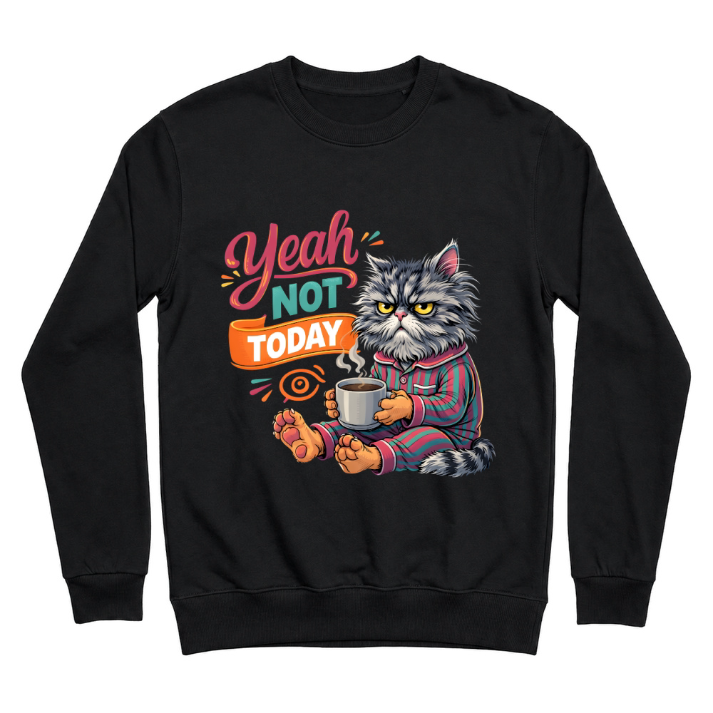 Product Yeah Not Today Funny Grumpy Cat Unisex Sweatshirt