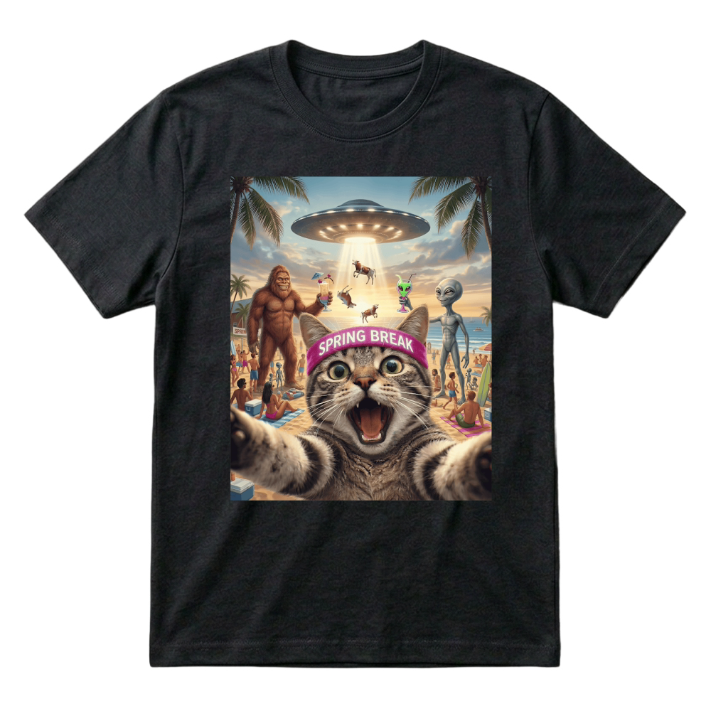 Product Spring Break Cat Alien Bigfoot T-Shirt