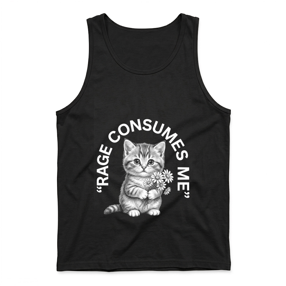 Product Rage Consumes Cat Flowers Cat Lover Tank Top