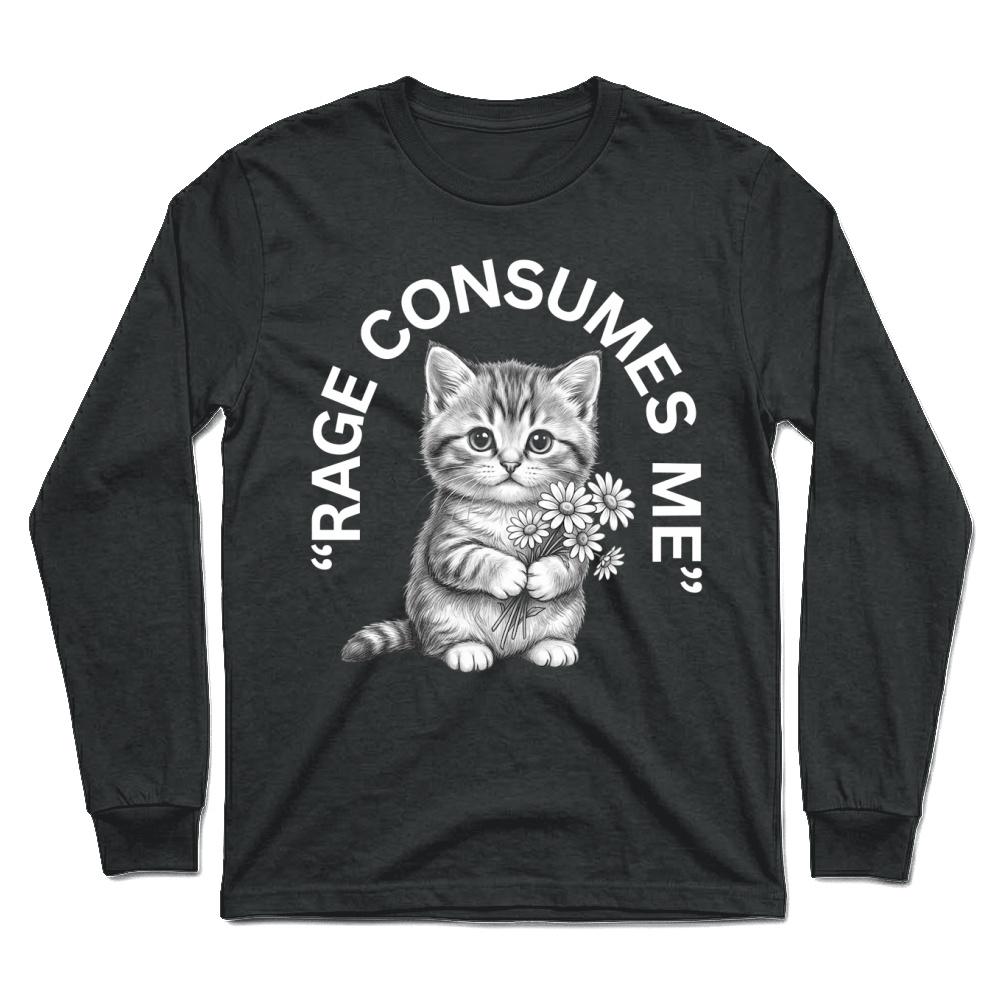Product Rage Consumes Cat Flowers Cat Lover Unisex Longsleeve