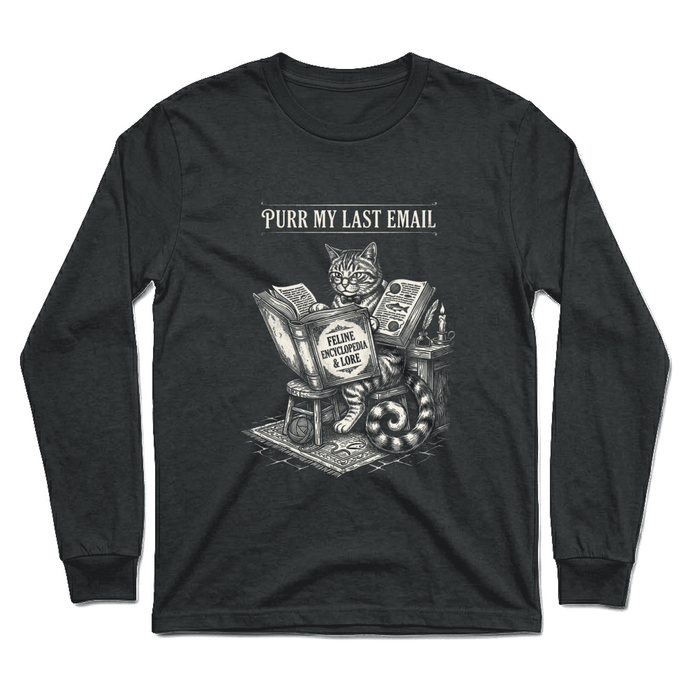 Product Purr Email Cat Feline Book Unisex Longsleeve