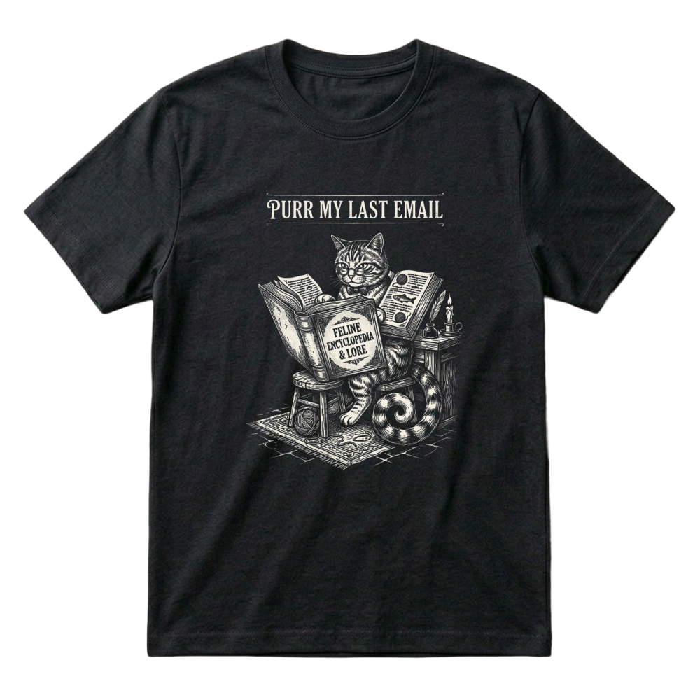 Product Purr Email Cat Feline Book T-Shirt