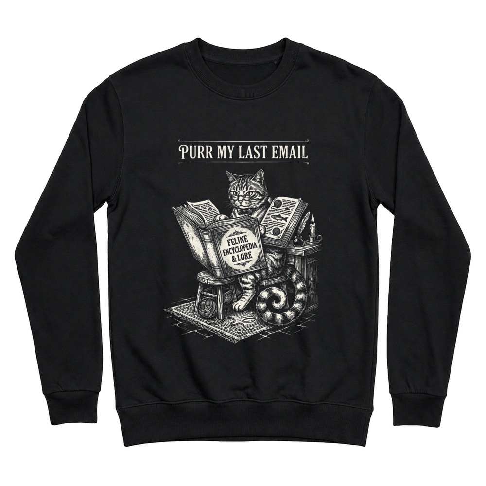 Product Purr Email Cat Feline Book Unisex Sweatshirt