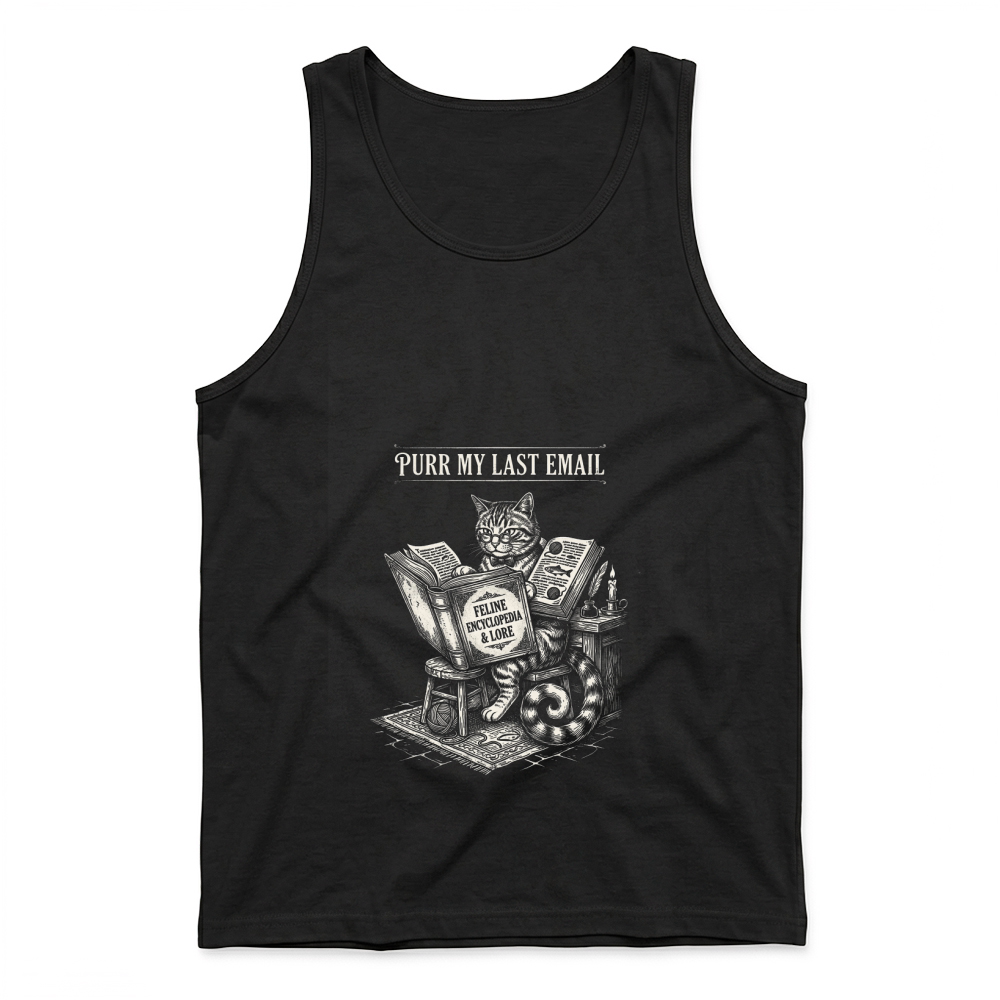 Product Purr Email Cat Feline Book Tank Top
