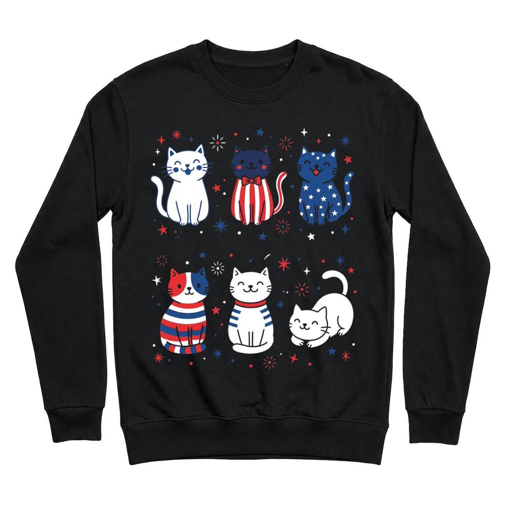 Product Patriotic Cat Stars Stripes American Unisex Sweatshirt
