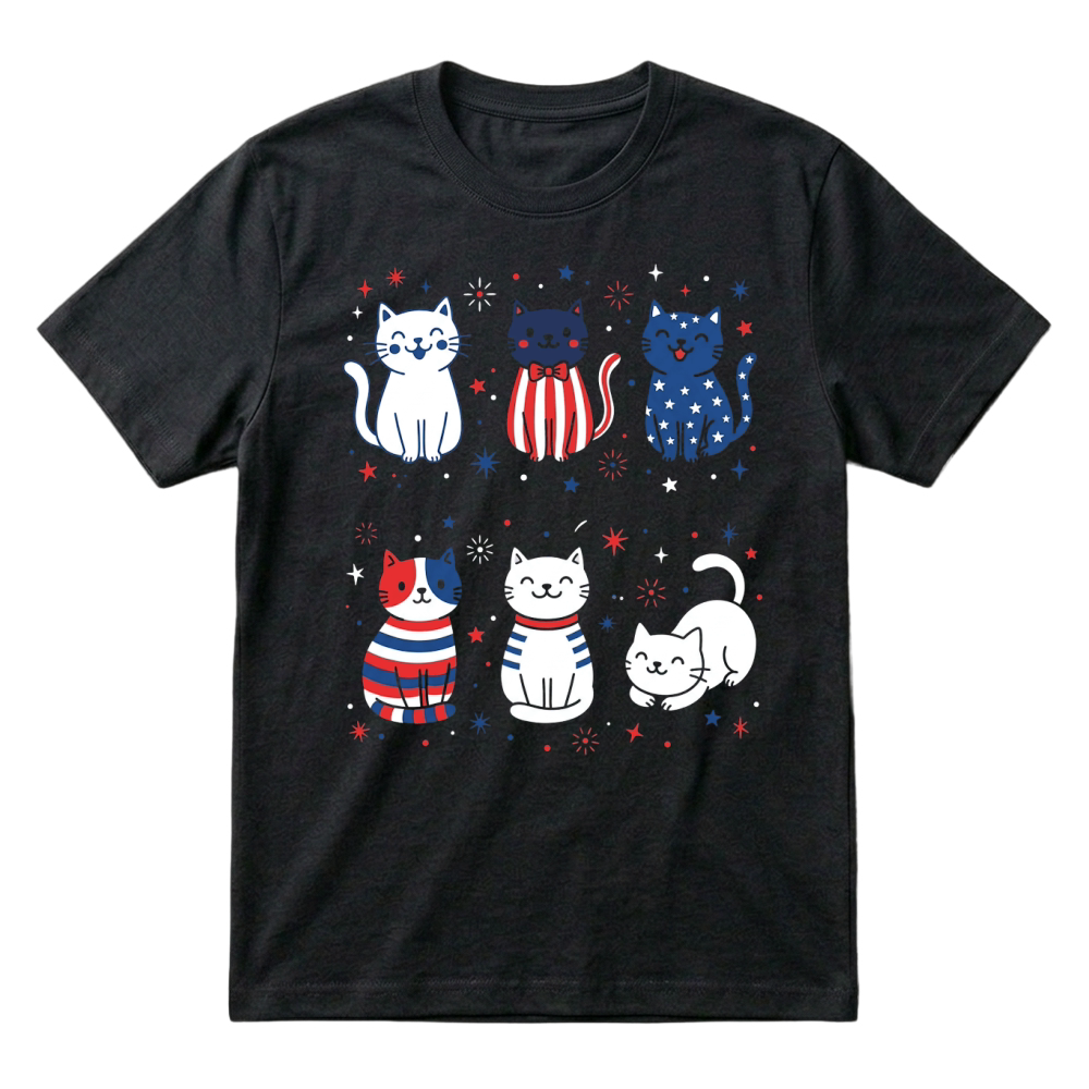 Product Patriotic Cat Stars Stripes American T-Shirt
