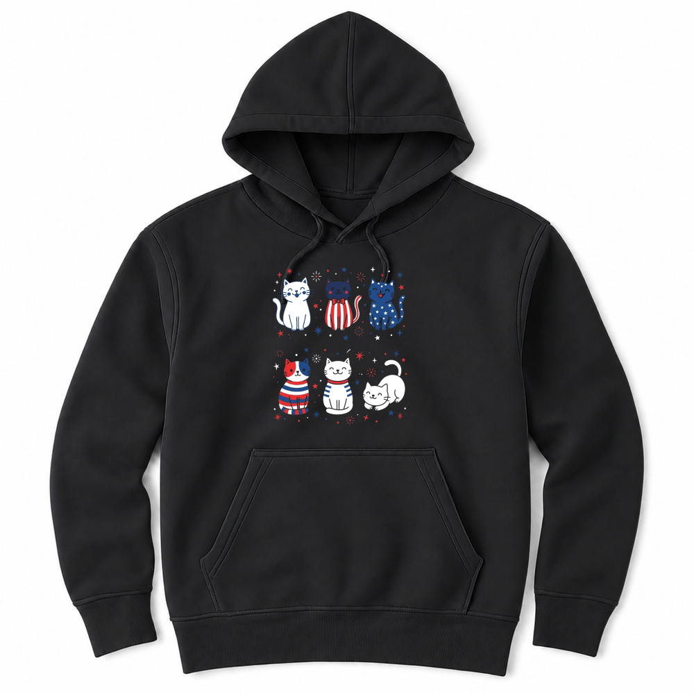 Product Patriotic Cat Stars Stripes American Unisex Hoodie