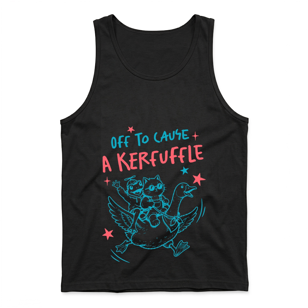 Product Off to cause a kerfuffle Sarcastic Funny Cat Tank Top