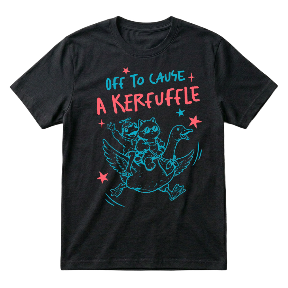 Product Off to cause a kerfuffle Sarcastic Funny Cat T-Shirt