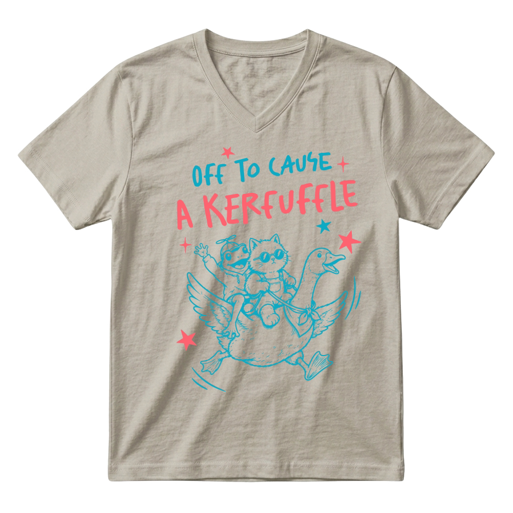Product Off to cause a kerfuffle Sarcastic Funny Cat V-Neck T-shirt