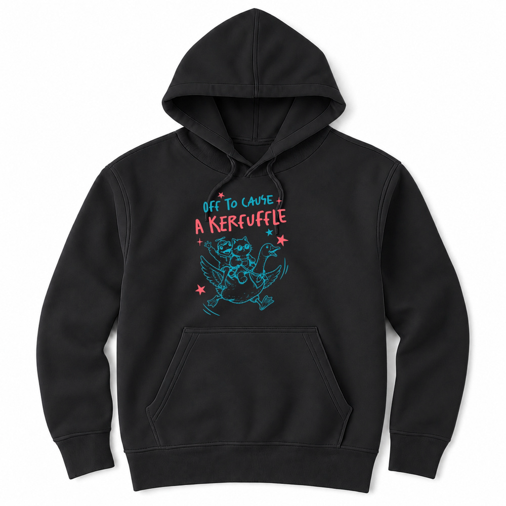 Product Off to cause a kerfuffle Sarcastic Funny Cat Unisex Hoodie
