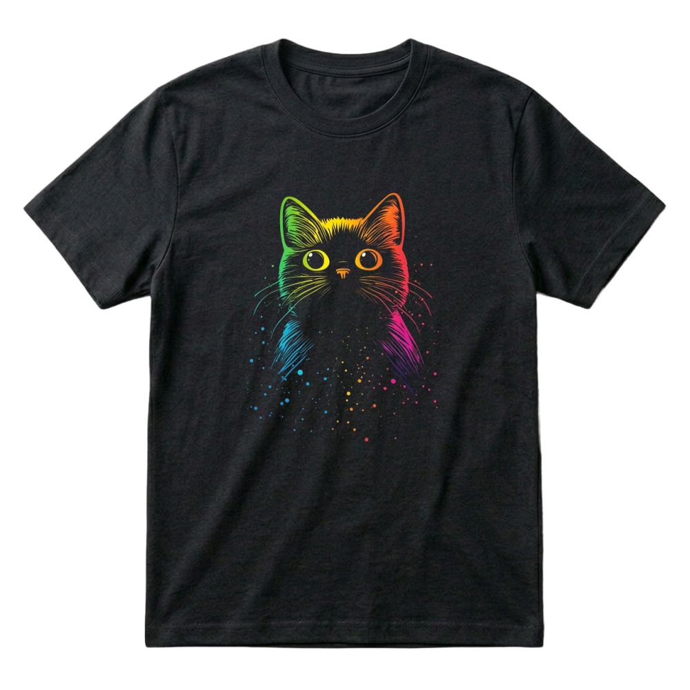 Product Rainbow Cat with Big Eyes Cat Lover T-Shirt