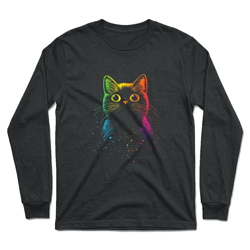 Product Rainbow Cat with Big Eyes Cat Lover Unisex Longsleeve