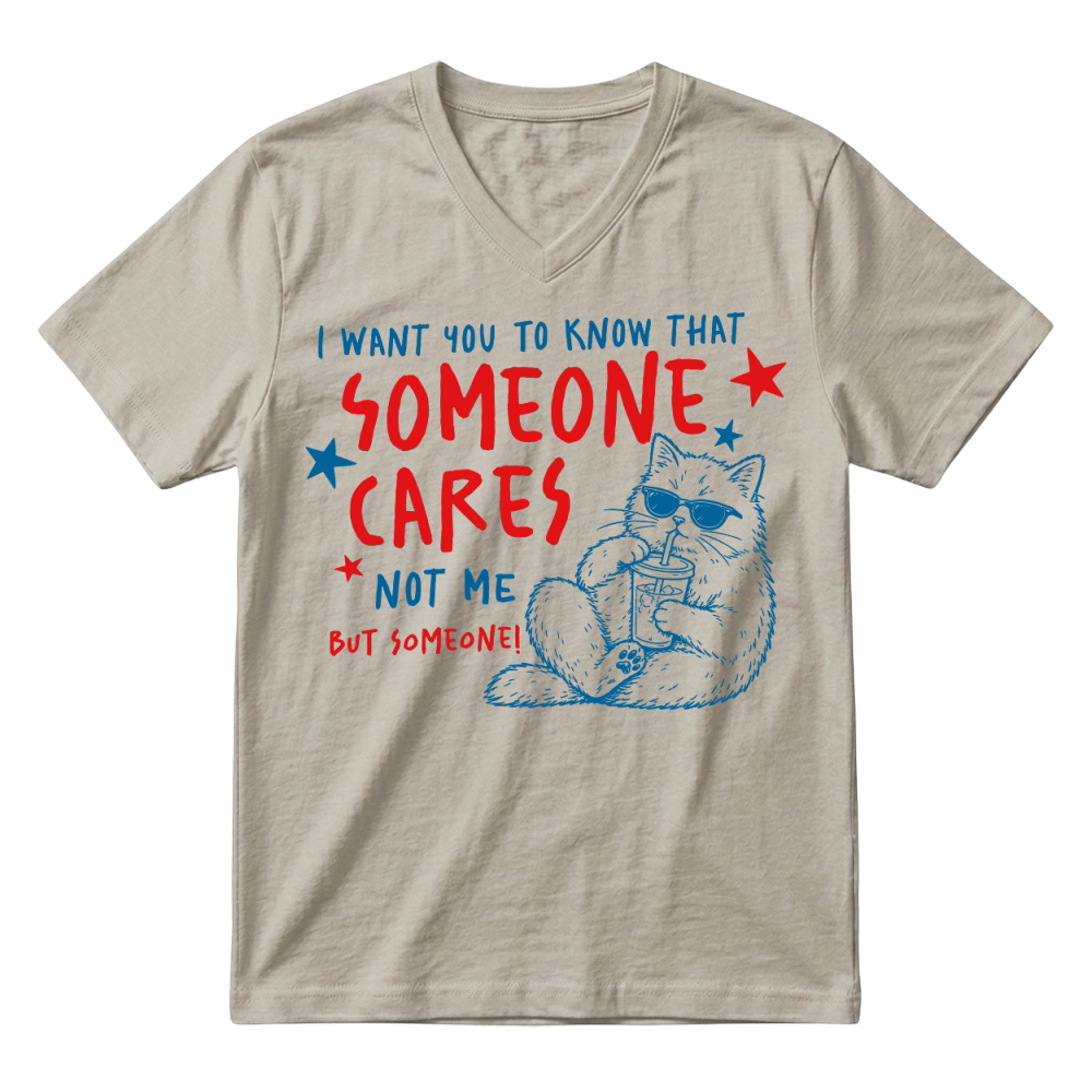 Product Someone cares Sarcastic Funny Cat V-Neck T-shirt