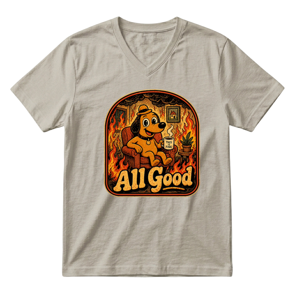Product All Good Dog Lover Positive Quote V-Neck T-shirt