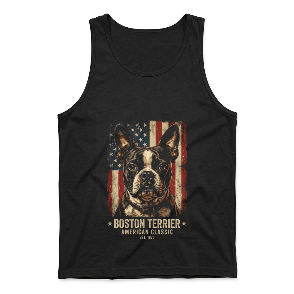 Product Boston Terrier American Flag Dog Tank Top