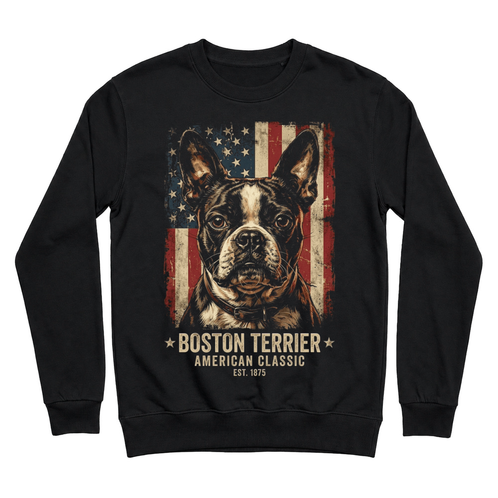 Product Boston Terrier American Flag Dog Unisex Sweatshirt