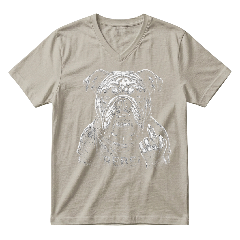 Product Bulldog Rebel Grumpy Dog Attitude V-Neck T-shirt