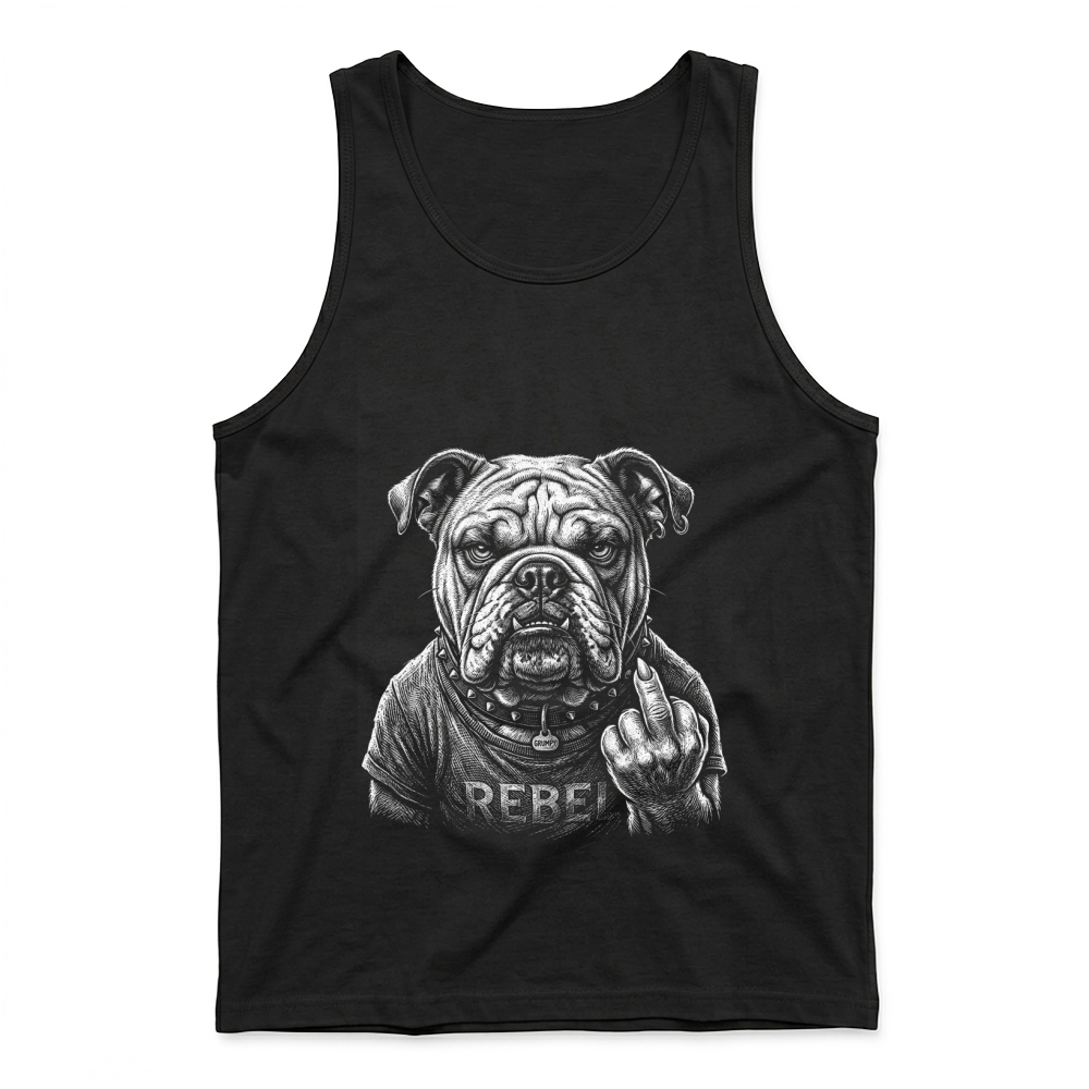 Product Bulldog Rebel Grumpy Dog Attitude Tank Top